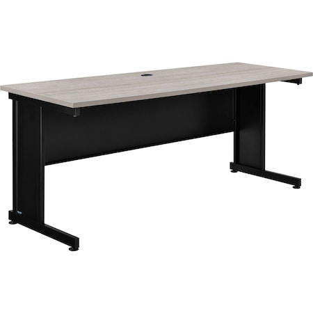 Interion By Global Industrial Office Desk, 24 in D X 30 in H, 72 in W X Steel Frame, Laminate Top, Rustic Gray 240346RGY
